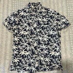 J Crew Short Sleeve Button Down Palm Print
